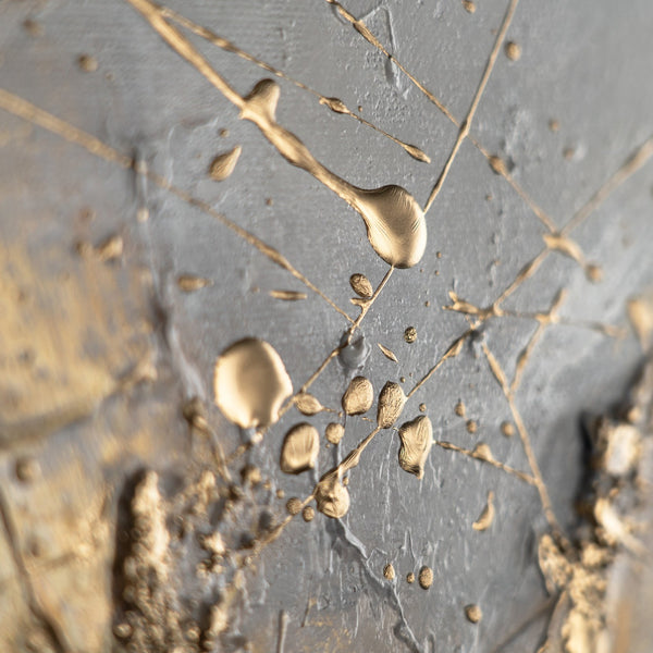 Cuadro tríptico con marco "Sombras brillantes" pintura abstracta moderna