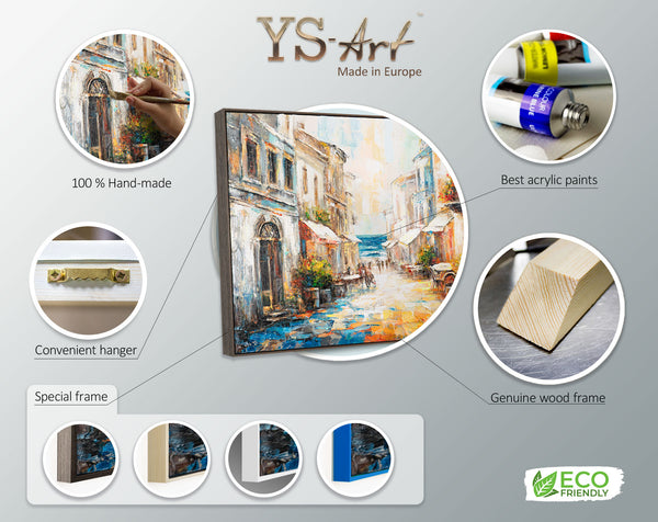 Infobild Leinwandbild Stadt – Acrylgemälde moderne Kunst