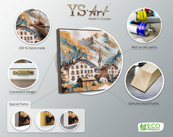 Infobild Leinwand Acryl – Berglandschaft Gemälde modern