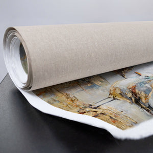 Foto des gerollten Leinwandbildes „Harmonien der Küste“