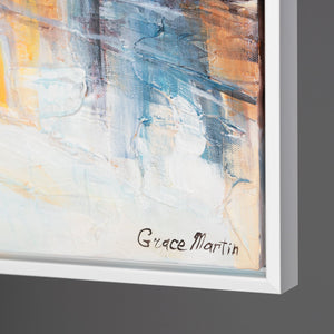 Signatur Leinwandrand – Acryl Stadtbild handgemalt