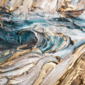 Wellen und goldene Pinsel – Strukturierte Meeresdarstellung