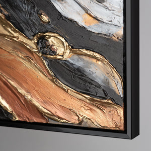 Seitenansicht mit schwarzem Rahmen – hochwertige Leinwandbild-Struktur