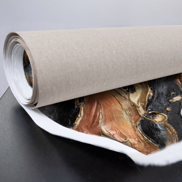 gerolltes Leinwandbild mit Leopardenmuster