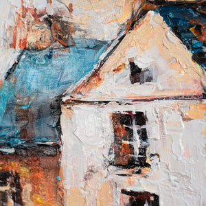 Detail Altbau – handgemaltes Acrylbild mit Pariser Häusern