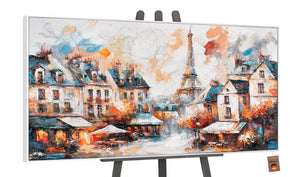 Stadtbild auf Staffelei – Acrylgemälde mit Pariser Szene