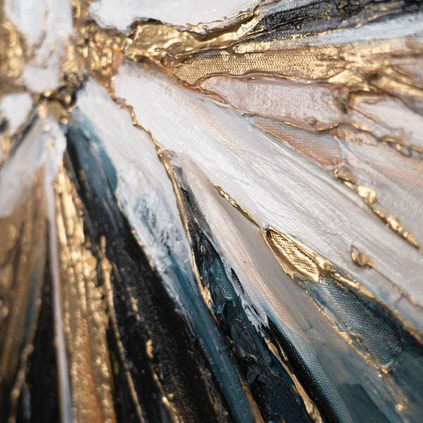 Struktur Acrylmalerei modern – kräftige Textur mit Goldakzenten