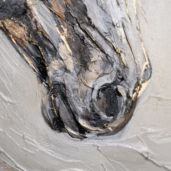 Nahaufnahme Pferde Acrylmalerei – abstrakte Wanddekoration mit Tieren