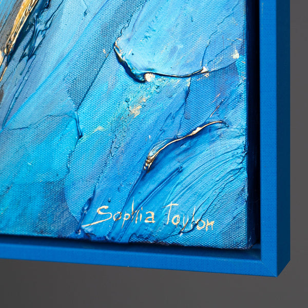 Cuadro acrílico pintado a mano con textura y marco – Arte abstracto "Vals de Hadas"