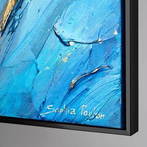 Cuadro acrílico pintado a mano con textura y marco – Arte abstracto "Vals de Hadas"