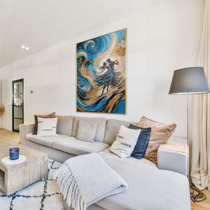 Abstrakte Kunst im Raum – Acrylbild Tanzende für Wohnzimmer