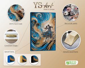 Infotafel Acrylbild – moderne Strukturkunst auf Leinwand