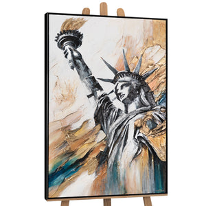 Freiheitsstatue schwarz gerahmt – modernes Acrylbild für wanddeko