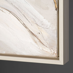 Cuadro acrílico abstracto con hojas – Arte mural moderno enmarcado «Decoración natural»