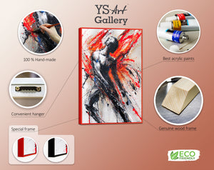 Gesamtansicht des abstrakten Gemäldes „Schwarze Kraft“