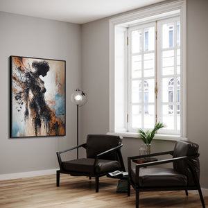 Original handgemaltes Acrylbild „Feurige Silhouette“ auf Leinwand