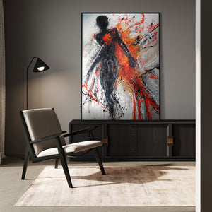 Acrylbild „Lebendige Schatten“ handgemalt auf Leinwand. Ausdrucksstarkes Kunstwerk für Wohnzimmer und Büro. Direkt vom Künstler.