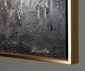 Seitenansicht des rahmten Leinwandbildes