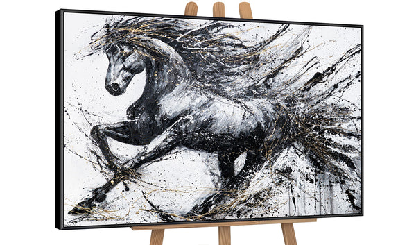 Exklusives Leinwandbild „Galoppierendes Pferd“ – Wanddeko für Wohnzimmer
