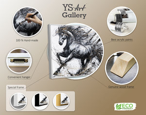 Exklusives Leinwandbild „Galoppierendes Pferd“ – hochwertige Wanddekoration mit künstlerischer Textur. Ideal für modernes Interior Design.