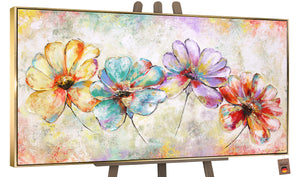 Cuadros Abstractos de Flores Acrílicos "Hermosas Flores"