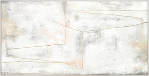 Pintura abstracta moderna en lienzo "Lazo dorado" pintado a mano con marco