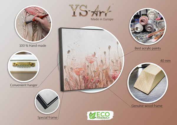 Pintura Floral Hecha a Mano en Lienzo "Abril"