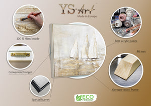 Paisaje Marino Pintura Abstracta Hecha a Mano "Deslumbramiento Solar"