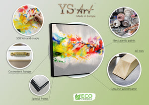 Pinturas Acrílicas en Lienzo: Obras de Arte Abstracto Moderno "Vida Colorida"