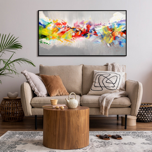 Pinturas Acrílicas en Lienzo: Obras de Arte Abstracto Moderno "Vida Colorida"