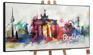Cuadro de Arte Abstracto Paisaje en Acrílico "Berlín"