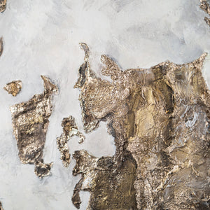 Cuadro redondo luminoso "Tierra Dorada" – arte moderno