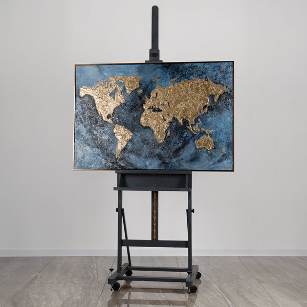 Obras de arte luminosa "Mapa Mágico" | Pinturas fosforescentes con marco