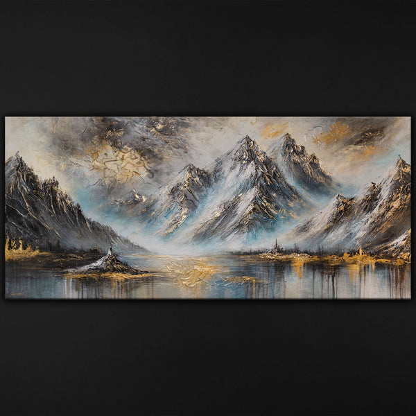 gemalte bilder landschaft, landschaftsmalerei, wanddeko gold, acrylmalerei