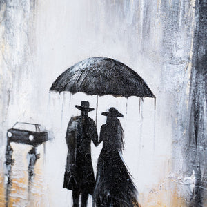 Bilder Wohnzimmer Leinwandbild mit goldener Baumreihe