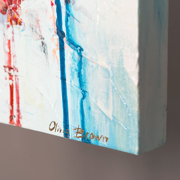 Moderne Kunst für Wohnzimmer – Buntes Acrylbild "Fluss der Energie" 115x50cm