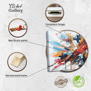 Moderne Kunst für Wohnzimmer – Buntes Acrylbild "Fluss der Energie" 115x50cm