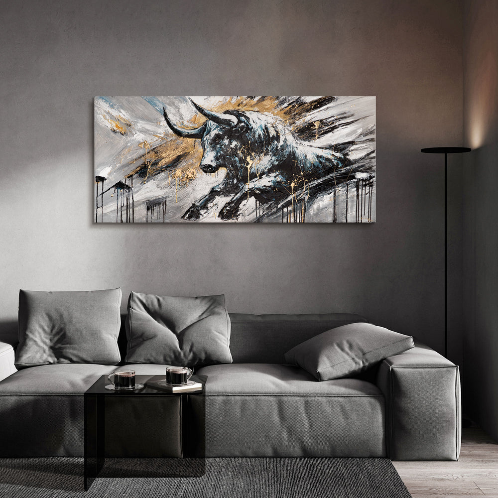 handgemalte bilder auf leinwand für wohnzimmer