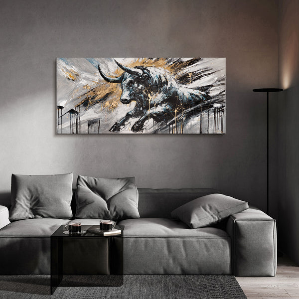 handgemalte bilder auf leinwand für wohnzimmer