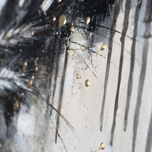 Handgemaltes Acrylbild auf Leinwand mit Ährenmotiv in Gold "Stacheln" 115x50cm