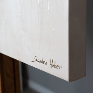 Handgemaltes Acrylbild auf Leinwand mit Ährenmotiv in Gold "Stacheln" 115x50cm