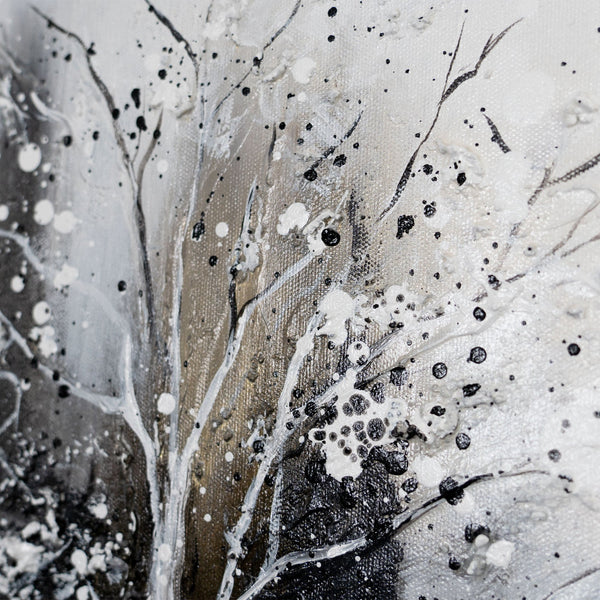 acrylmalerei baum abstrakt, strukturierte leinwand kunst, abstrakte acrylfarben details