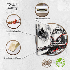 Infografik Gemälde – Acrylstruktur auf Leinwand, Holzrahmen, Deko