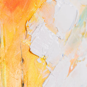 Farbverlauf in Orange und Weiß – Acrylstruktur auf Leinwand