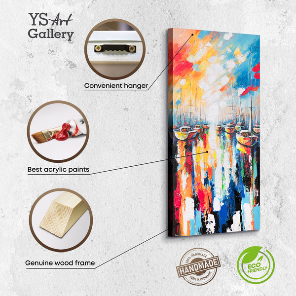 Leinwandbild mit Struktur und Holzrahmen – moderne Acrylkunst