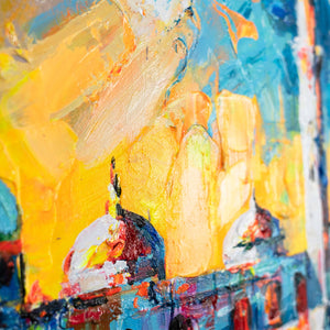 Detailstruktur Acrylbild – moderne Kunst mit Farbverlauf und Glanz
