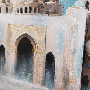 Detail Eingangstor mit Bögen – Acrylbild in hellen Tönen