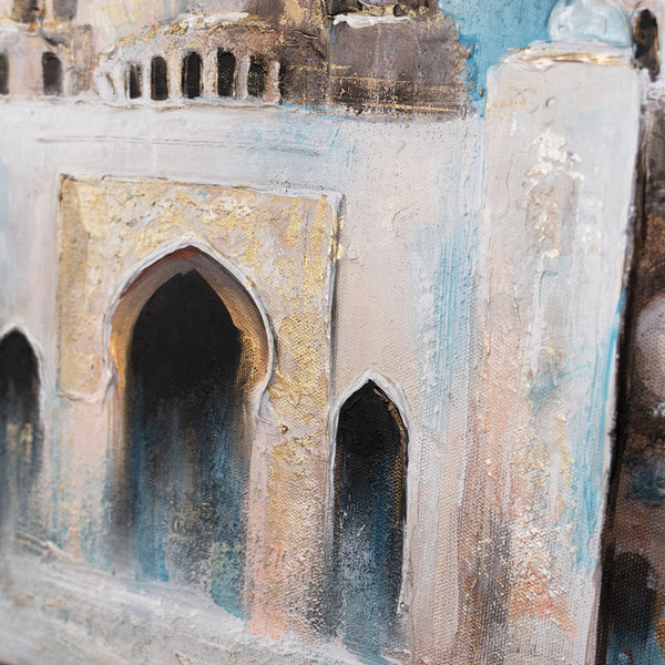 Detail Eingangstor mit Bögen – Acrylbild in hellen Tönen