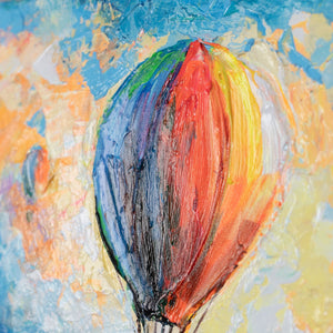 Close‑up Acrylbild mit Ballon in leuchtenden Farben