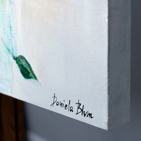 bild signatur rand, leinwand seitenansicht